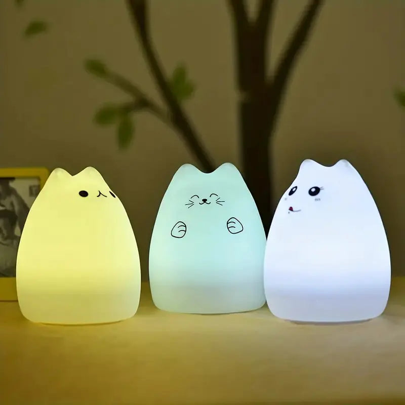 Cute Cat Shaped LED Night Light for Home Decor