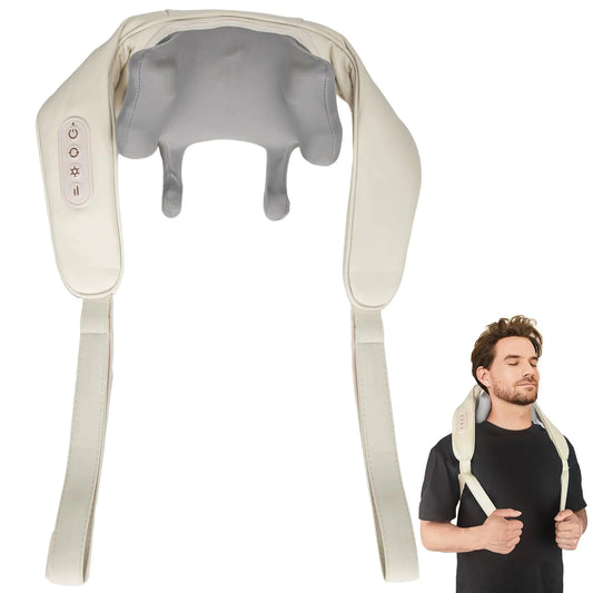 CLMTAS Neck Massager with Heat Shoulder Massager Shiatsu Neck and Back Massager Muscle Pain Relief-Office Home & Car